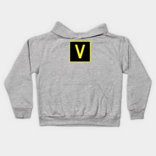 V - Victor - FAA taxiway sign, phonetic alphabet Kids Hoodie